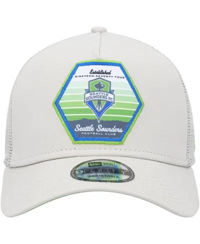 Shop New Era Men's  Green Seattle Sounders Fc Established Patch 9forty A-frame Trucker Adjustable Hat