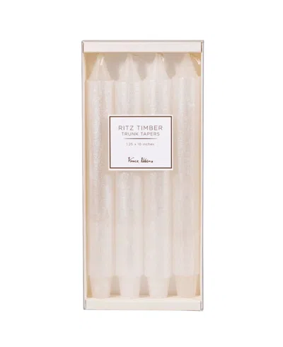 Shop Vance Kitira 10" Ritz Timber Taper Candles, Set Of 4 In White