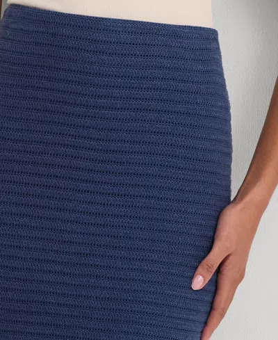 Shop Lauren Ralph Lauren Women's Textured Pencil Skirt In Indigo