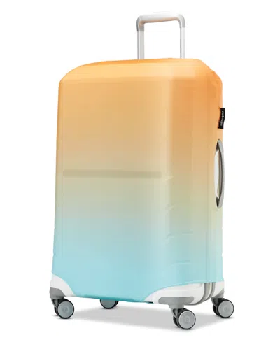 Shop Samsonite Printed Luggage Cover Xl In Blue,orange Ombre