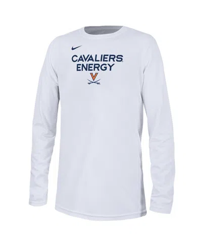Shop Nike Big Boys  White Virginia Cavaliers 2024 On-court Bench Energy T-shirt
