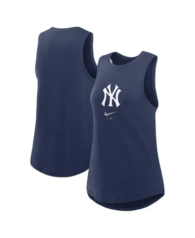 Nike Navy New York Yankees Legacy Icon High Neck Fashion Tank Top In Navy