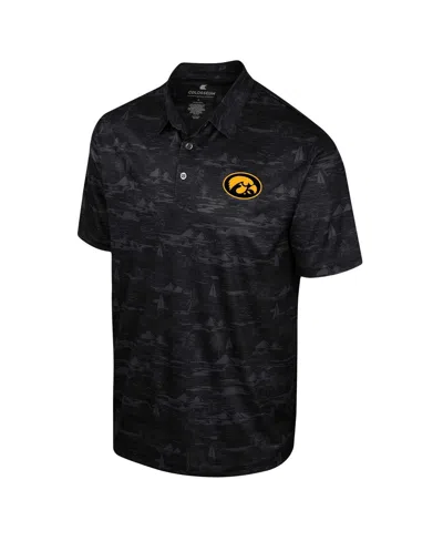 Shop Colosseum Men's  Black Iowa Hawkeyes Daly Print Polo Shirt