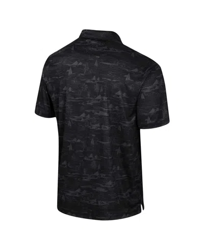 Colosseum Black Iowa Hawkeyes Daly Print Polo In Black