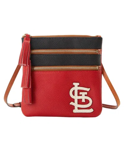 Shop Dooney & Bourke Women's  St. Louis Cardinals Infield Triple Zip Crossbody Purse In Red