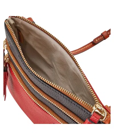 Shop Dooney & Bourke Women's  St. Louis Cardinals Infield Triple Zip Crossbody Purse In Red