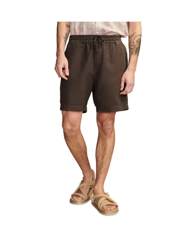 Shop Lucky Brand Men's 7" Linen Pull-on Shorts In Raven