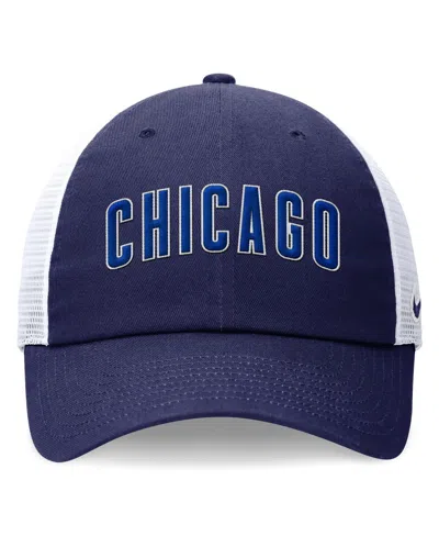 Nike Men's  Royal Chicago Cubs Evergreen Wordmark Trucker Adjustable Hat In Royal