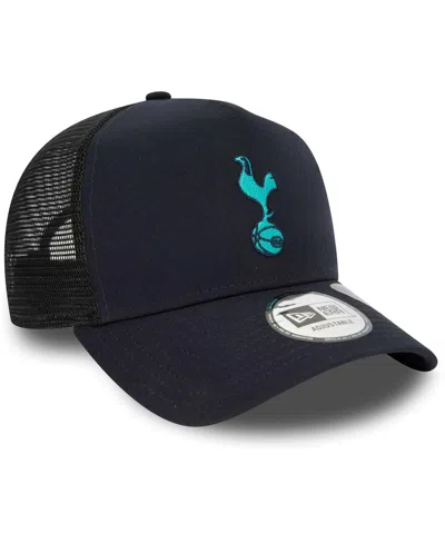 Shop New Era Men's  Navy Tottenham Hotspur Essential 9forty Trucker Adjustable Hat