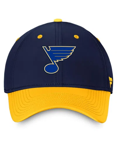 Fanatics Branded  Navy/gold St. Louis Blues Authentic Pro Rink Two-tone Flex Hat In Navy,gold