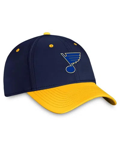 Fanatics Branded  Navy/gold St. Louis Blues Authentic Pro Rink Two-tone Flex Hat In Navy,gold