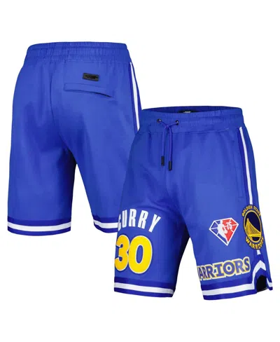 Shop Pro Standard Men's  Stephen Curry Royal Golden State Warriors Player Name And Number Shorts