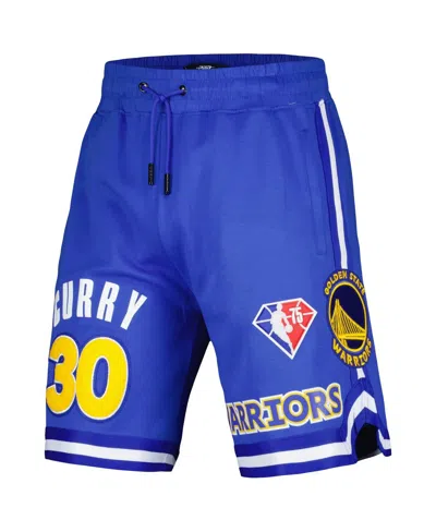 Shop Pro Standard Men's  Stephen Curry Royal Golden State Warriors Player Name And Number Shorts