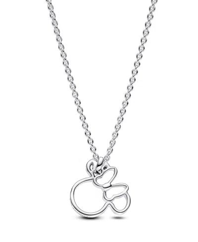 Pandora Minnie Mouse Silhouette Collier Necklace In Silver