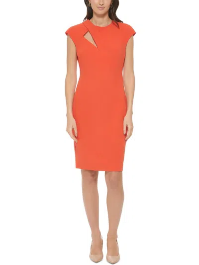 Shop Calvin Klein Womens Office Career Sheath Dress In Red