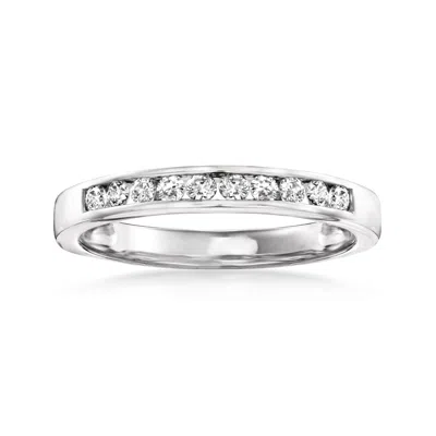 Ross-simons Channel-set Diamond Wedding Band In 14kt White Gold In White
