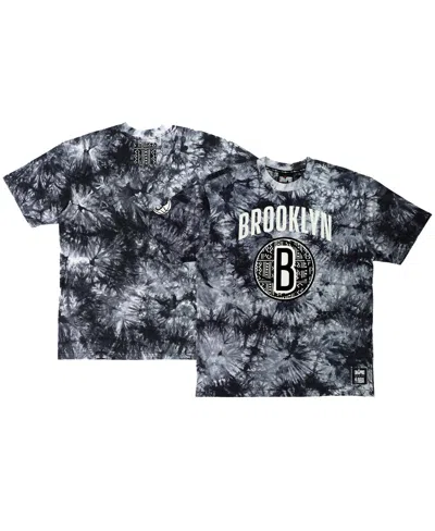 Shop Two Hype Men's And Women's Nba X  Black Brooklyn Nets Culture & Hoops Tie-dye T-shirt