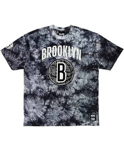 Two Hype Men's And Women's Nba X  Black Brooklyn Nets Culture & Hoops Tie-dye T-shirt In Black