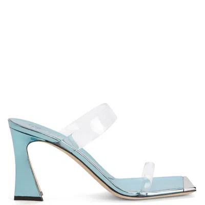 Giuseppe Zanotti Transparent Straps High-heeled Sandals In Blue