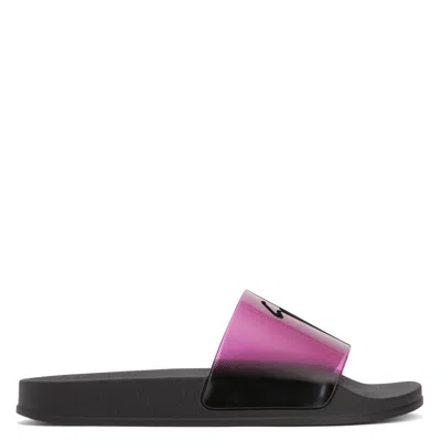 Giuseppe Zanotti Transparent Purple Polyvinyl Chloride Slide Sandals In Multi