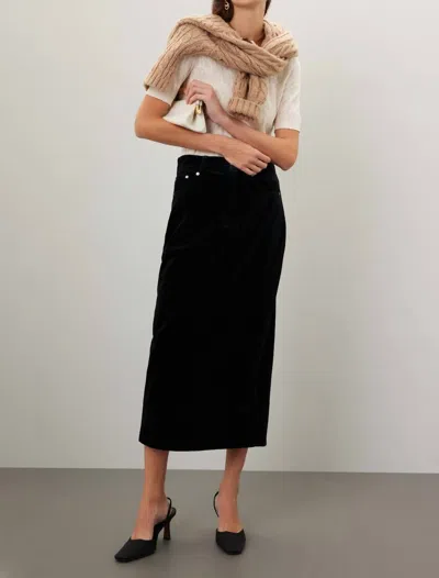Shop Blanknyc Last Dance Velvet Midi Skirt In Black