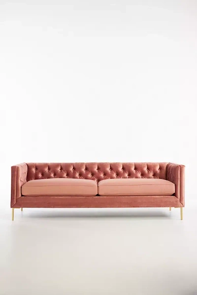 Shop Anthropologie Velvet & Linen Mina Two-cushion Sofa