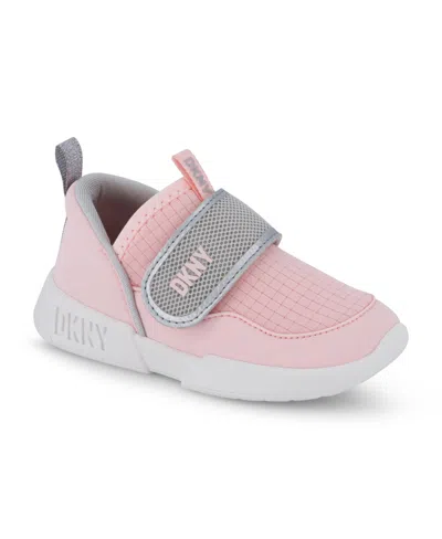 Shop Dkny Toddler Girls Mia Strap Slip On Sneakers In Blush