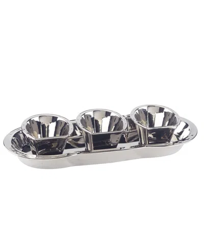 Shop Certified International Derby Day At The Races Silver Plated 3-d Horseshoe 4 Pc Tray Set In Miscellaneous