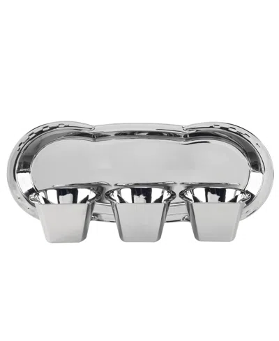 Shop Certified International Derby Day At The Races Silver Plated 3-d Horseshoe 4 Pc Tray Set In Miscellaneous