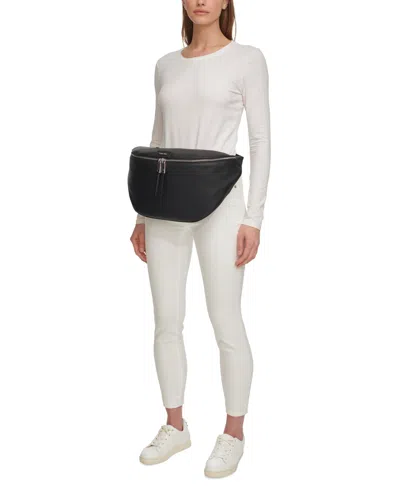 Shop Calvin Klein Moss Large Belt Bag With Zipper Closure In Caramel