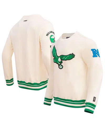 Shop Pro Standard Men's  Cream Philadelphia Eagles Retro Classics Fleece Pullover Sweatshirt