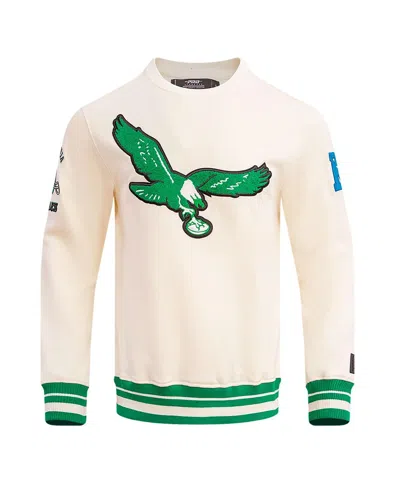 Shop Pro Standard Men's  Cream Philadelphia Eagles Retro Classics Fleece Pullover Sweatshirt