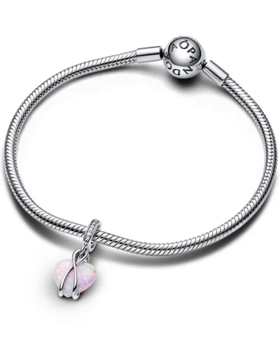 Pandora Mom Opalescent Heart Dangle Charm In Pink
