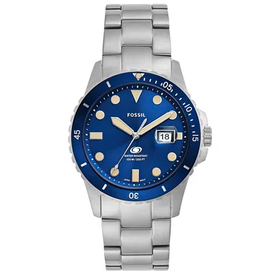 Shop Fossil Men's Blue Dive Blue Dial Watch