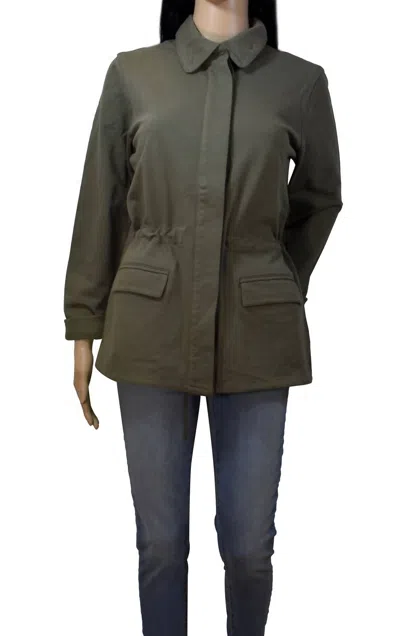 Shop James Perse Women Argn Drawstrings Lightweight Jacket In Army Green