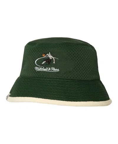 Mitchell & Ness Men's  Cream, Green And1 Game Mesh Bucket Hat In Cream,green