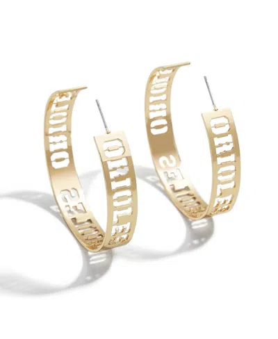 Wear By Erin Andrews X Baublebar Gold Chicago Bears Large Cutout Hoop Earrings In Gold