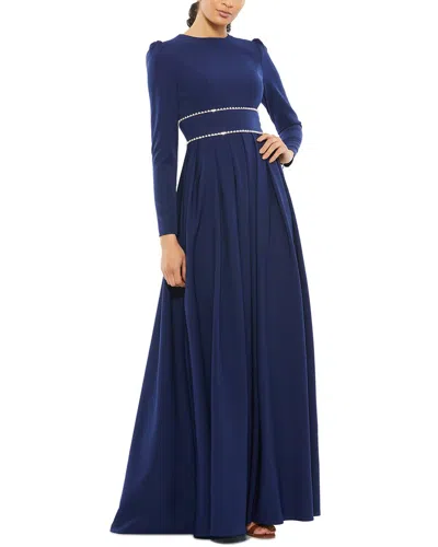 Shop Mac Duggal A-line Gown In Blue