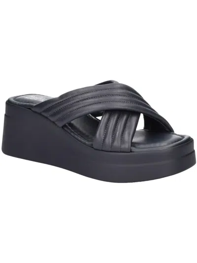 Shop Bella Vita 51-1961 Womens Leather Slip On Wedge Sandals In Multi