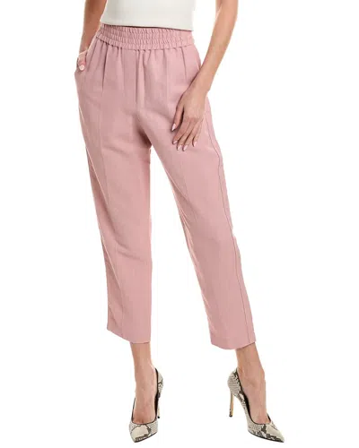 Shop Brunello Cucinelli Linen-blend Pant In Pink
