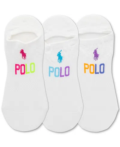 Shop Polo Ralph Lauren Women's 3-pk. No Show Mesh Liner Socks In White Assorted