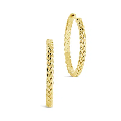 Shop Sterling Forever Khalessi Braided Chain Hoop Earrings In Gold