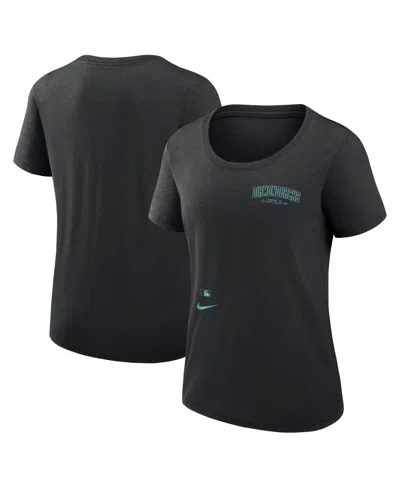Shop Nike Women's  Black Arizona Diamondbacks Authentic Collection Performance Scoop Neck T-shirt