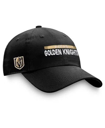 Fanatics Branded Black Vegas Golden Knights Authentic Pro Rink Adjustable Hat In Black