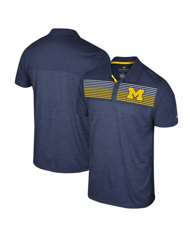 Shop Colosseum Men's  Navy Michigan Wolverines Big And Tall Langmore Polo Shirt