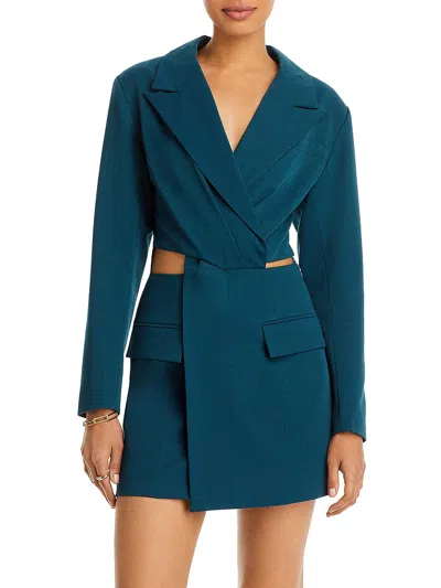Shop Fore Womens Blazer Short Mini Dress In Blue