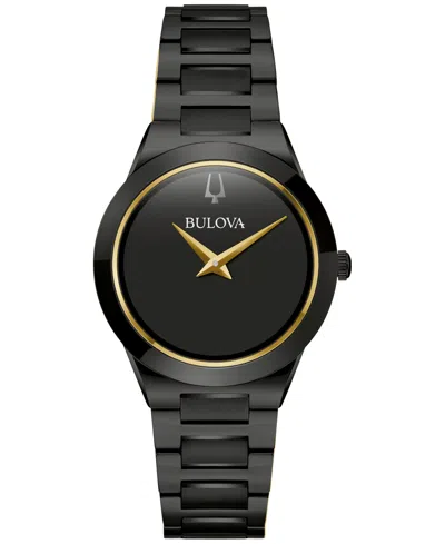 Shop Bulova Women's Modern Millennia Black-tone Stainless Steel Bracelet Watch 32mm