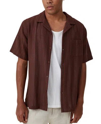 Shop Cotton On Men's Palma Short Sleeve Shirt In Brown Pattern