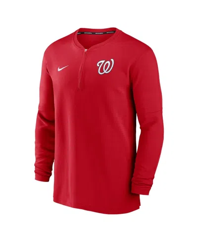 Nike Men's  Red Washington Nationals Authentic Collection Game Time Performance Quarter-zip Top In Red