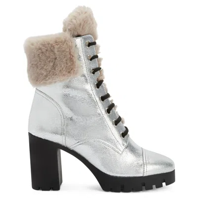 Giuseppe Zanotti Moyra 90mm Metallic-effect Boots In Silver